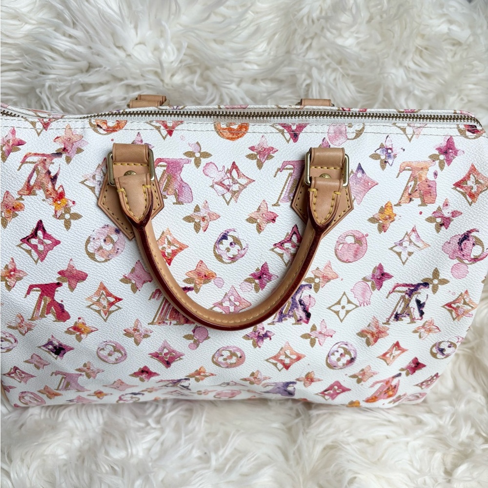 β¨π¦ Louis Vuitton π¦β¨ Speedy 35 Richard Prince Aquarelle Watercolor - Picture 5 of 16